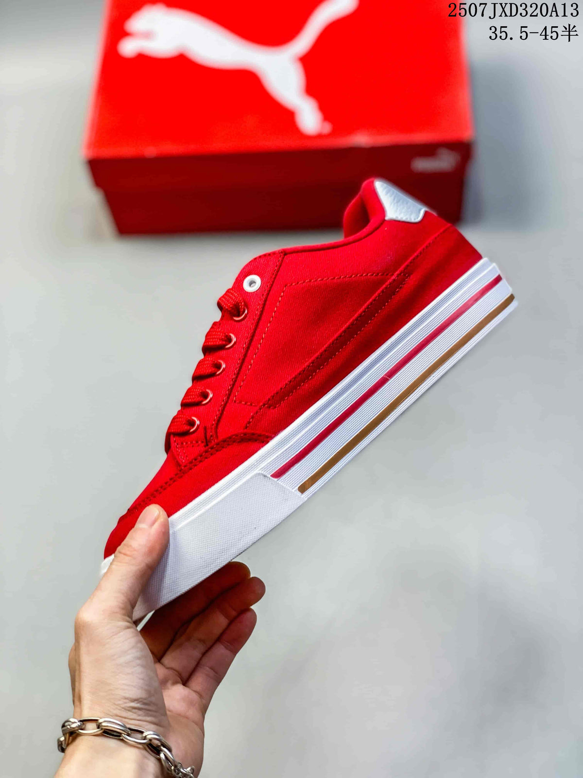 PUMA Palermo Leather Red Low-Top Sneakers