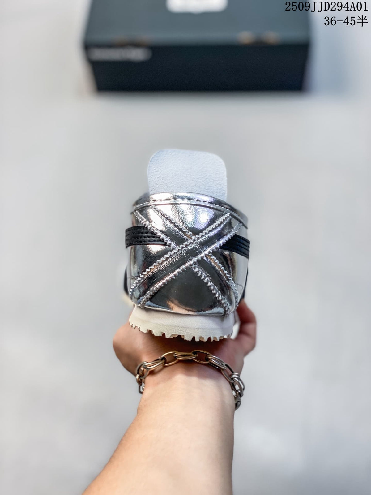 Onitsuka Tiger Mexico 2025 Silver Leather-Style Sneakers