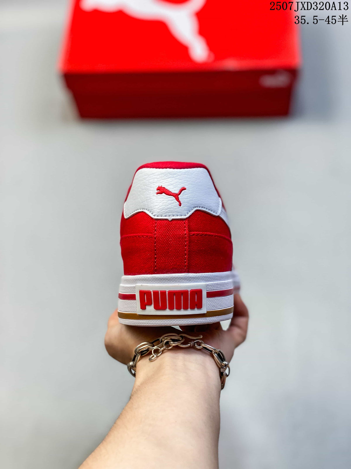 PUMA Palermo Leather Red Low-Top Sneakers