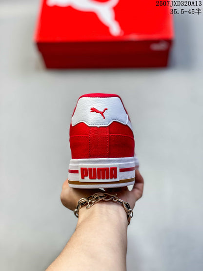 PUMA Palermo Leather Red Low-Top Sneakers