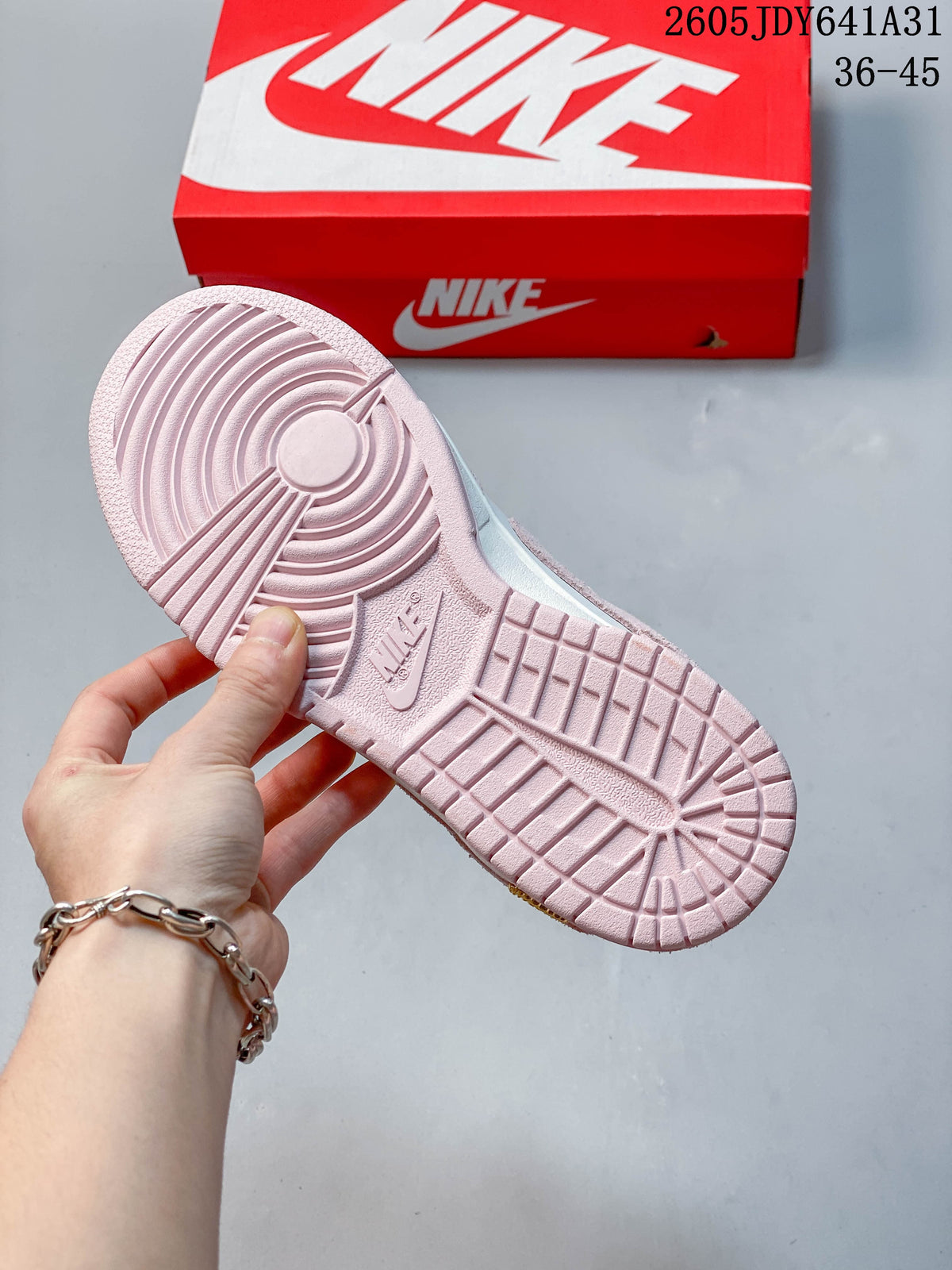 Nike SB Dunk Low Sneakers in Pink and White IB4417