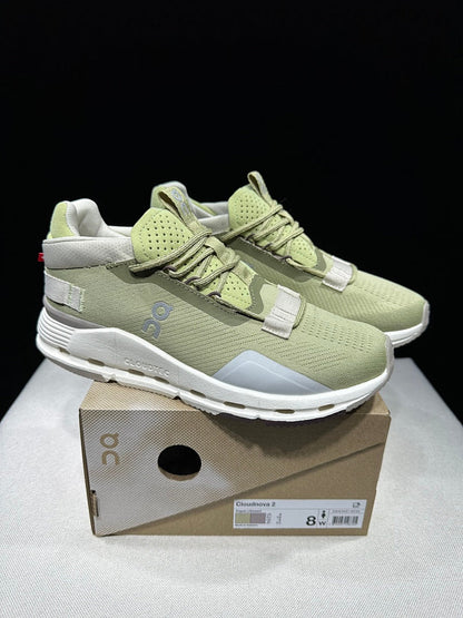 On Cloudnova 2 Sneakers in Green and White