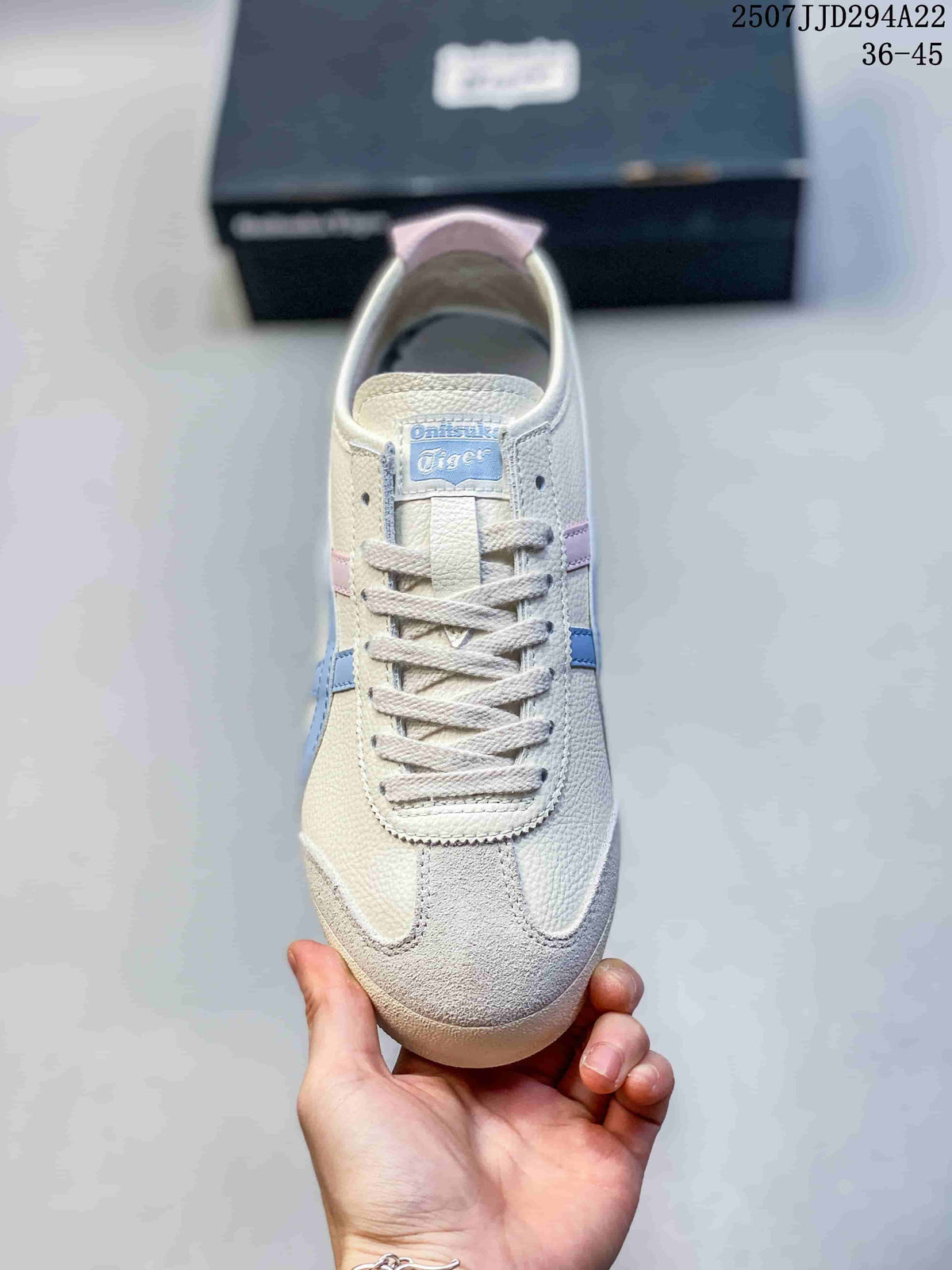 Onitsuka Tiger Mexico 66 Deluxe Sneakers in Cream and Blue