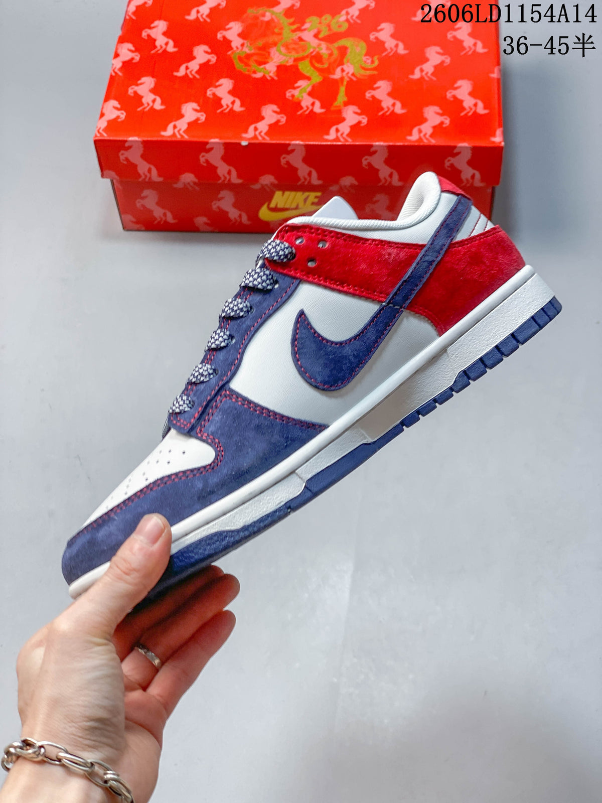 Nike SB Dunk Low Anniversary Sneakers Red White Blue FC1688-257