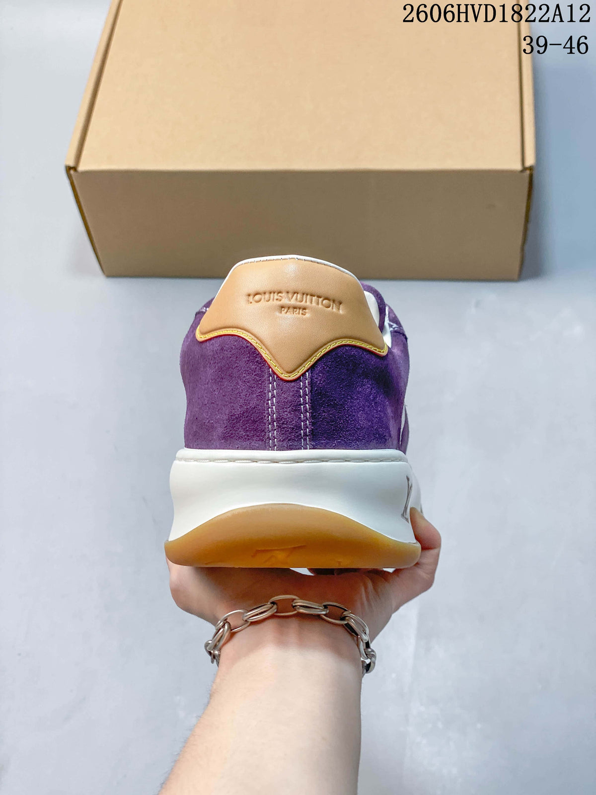Louis Vuitton Purple Low-Top Lace-Up Sneakers