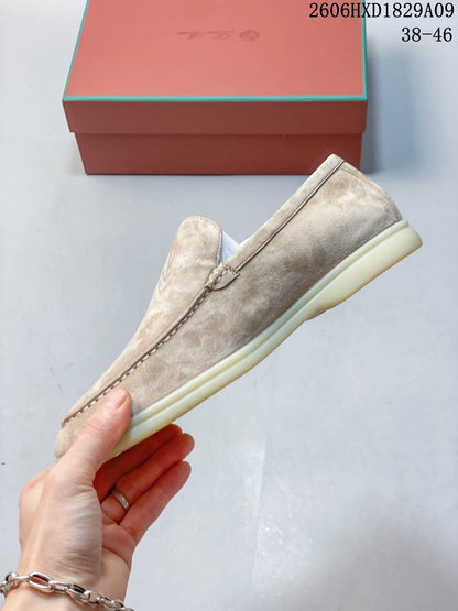Loro Piana Suede-Style Loafers in Beige
