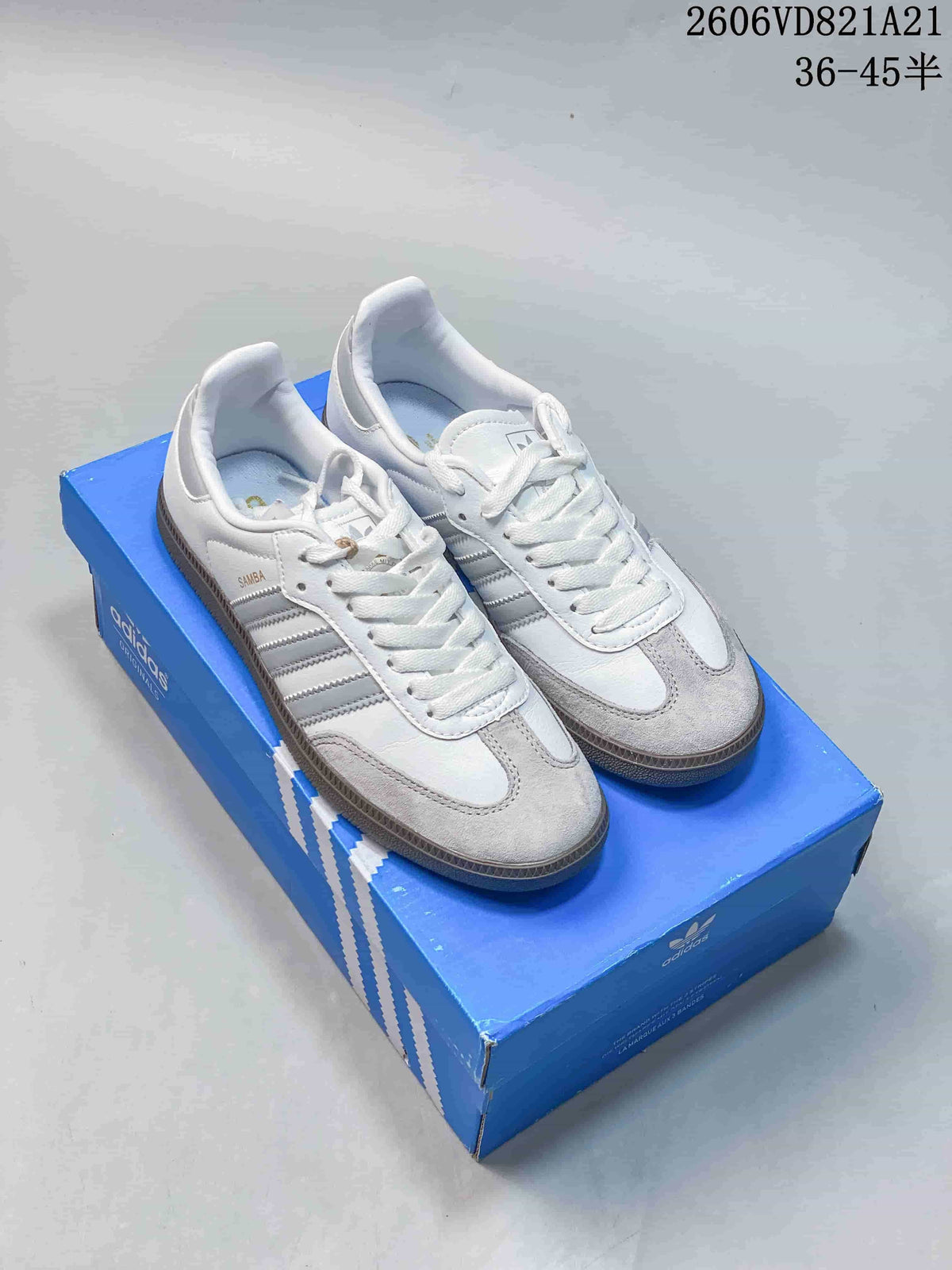 adidas Samba White and Grey Low-Top Sneakers 06VD821A21