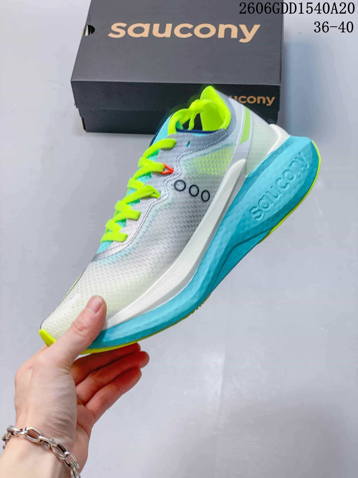 Saucony Endorphin Pro 5 Running Shoes, White and Aqua