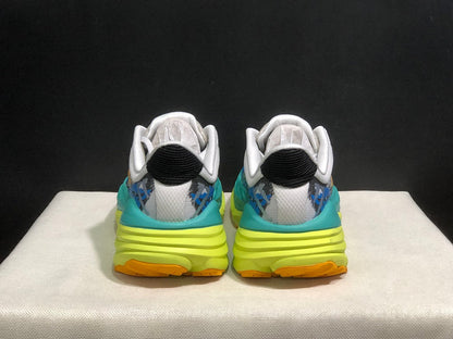 HOKA Stinson 7 Trail Sneakers in Blue and Lime