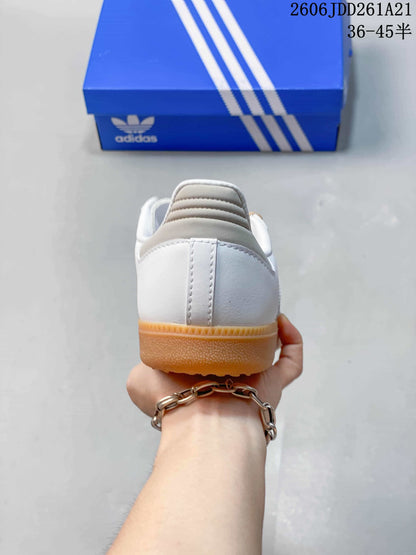 adidas Samba OG White Silver Metallic Low-Top Sneakers