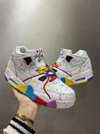 Nike Air Flight 89 High-Top Sneakers in White Multicolor