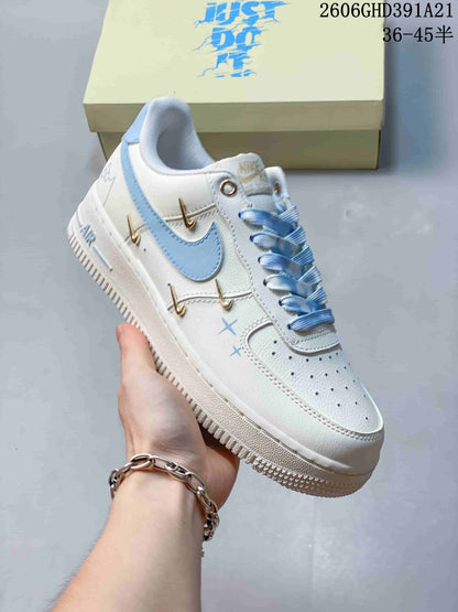 Nike Air Force 1 Low White and Blue Sneakers