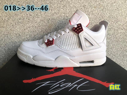 Jordan 4 White and Red High-Top Sneakers