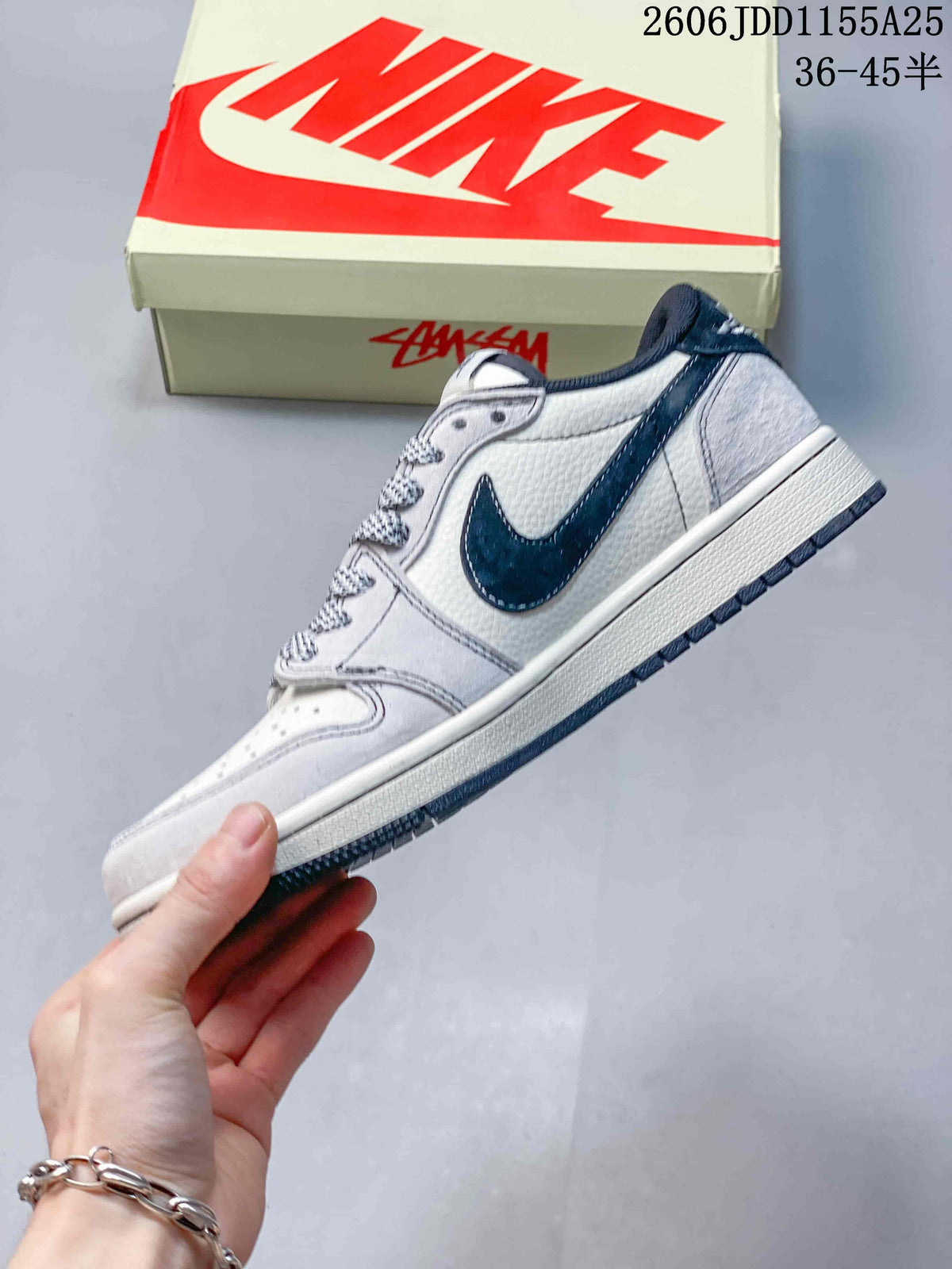 Jordan 1 Low OG SP Sneakers in White and Navy