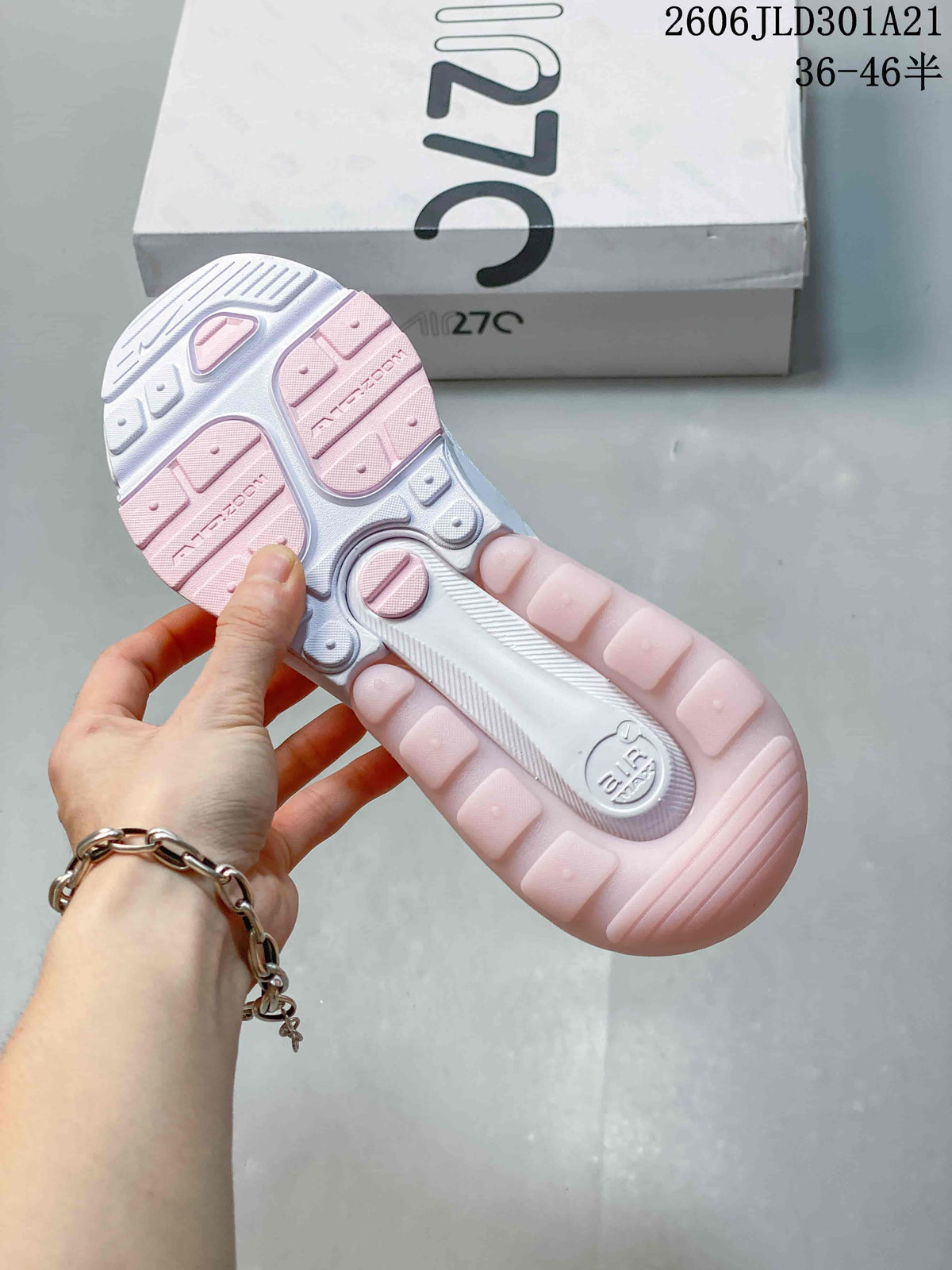 Nike Air Max 270 Premium White and Pink Sneakers