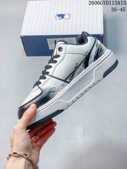 MLB NY Graffiti Platform Sneakers, White and Navy