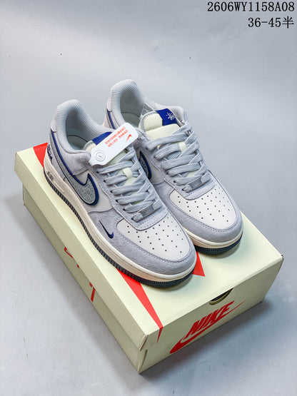 Nike Air Force 1 '07 Low Stüssy Nebula Gray Sneakers