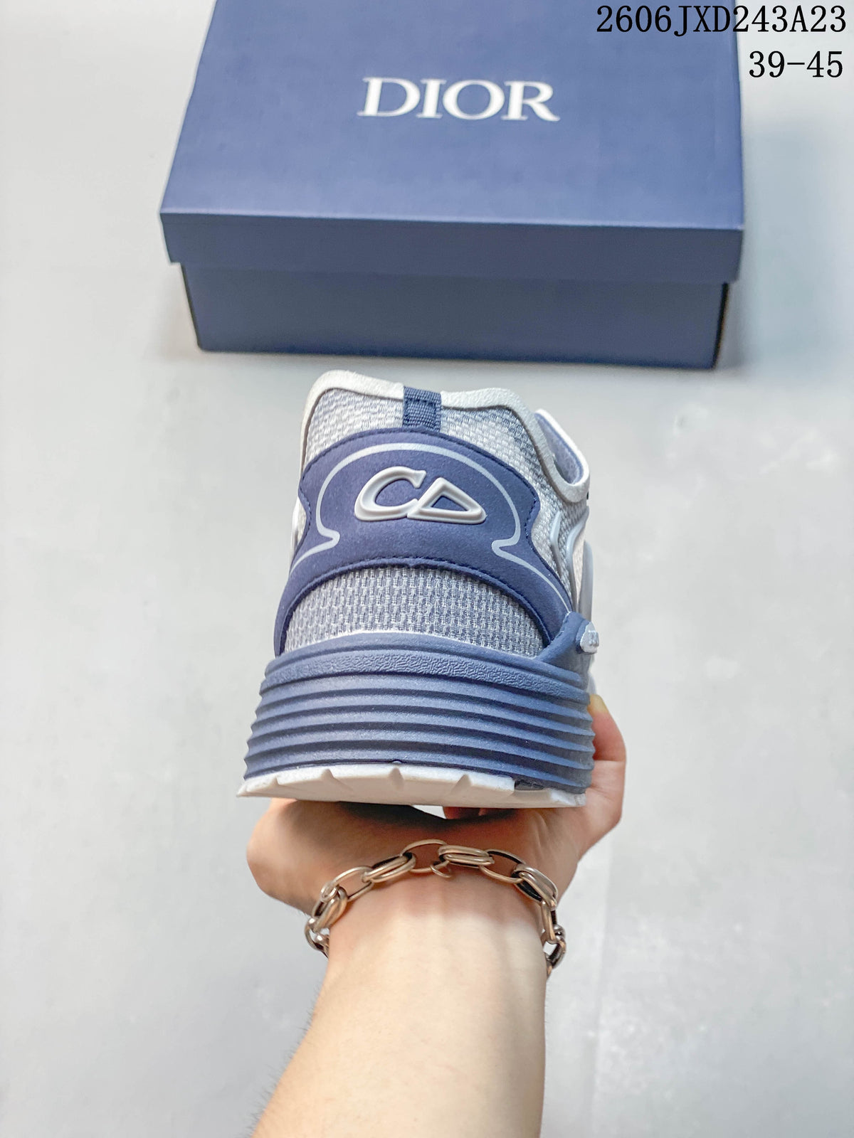Dior B30 Countdown Low-Top Sneakers Gray Blue