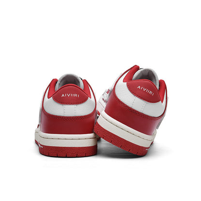 AIVIIRI Red and White Low-Top Sneakers MFS003-324