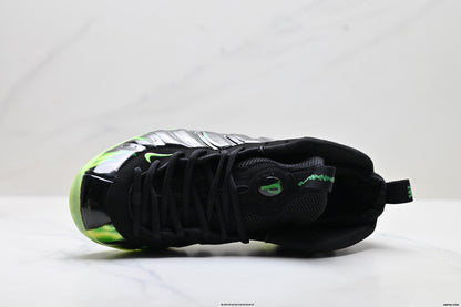 Nike Penny Hardaway Foamposite Sneakers, Black and Volt Green