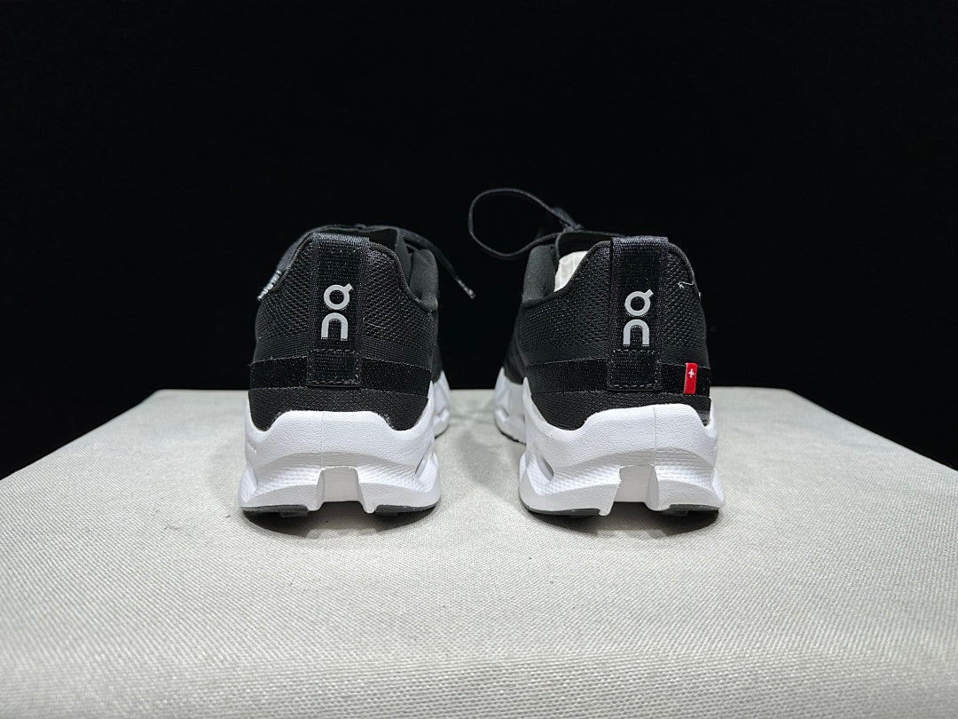 On Cloudsurfer Trail Black and White Trail Running Shoes