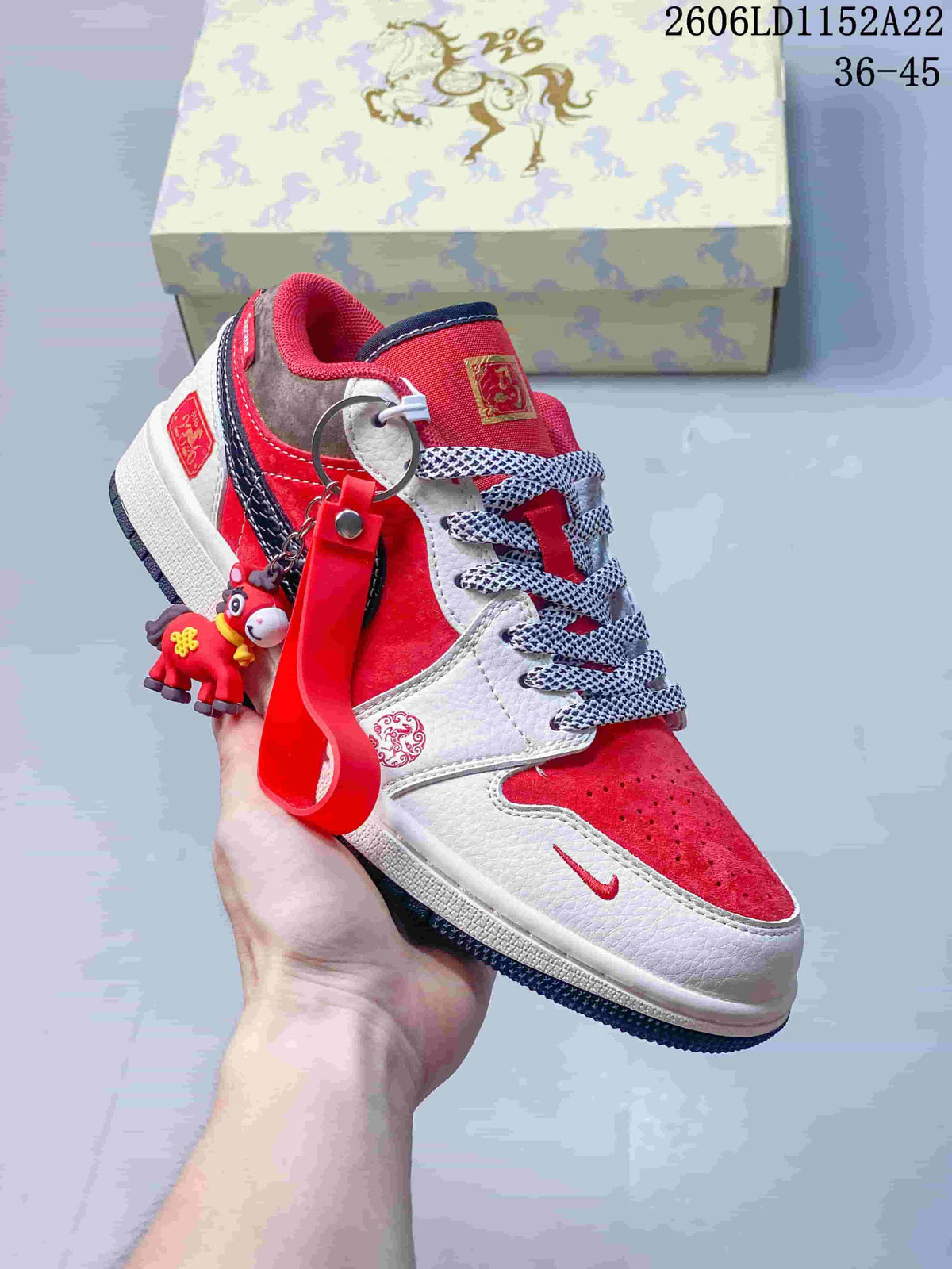 Jordan Air Jordan 1 Low Red and White Sneakers