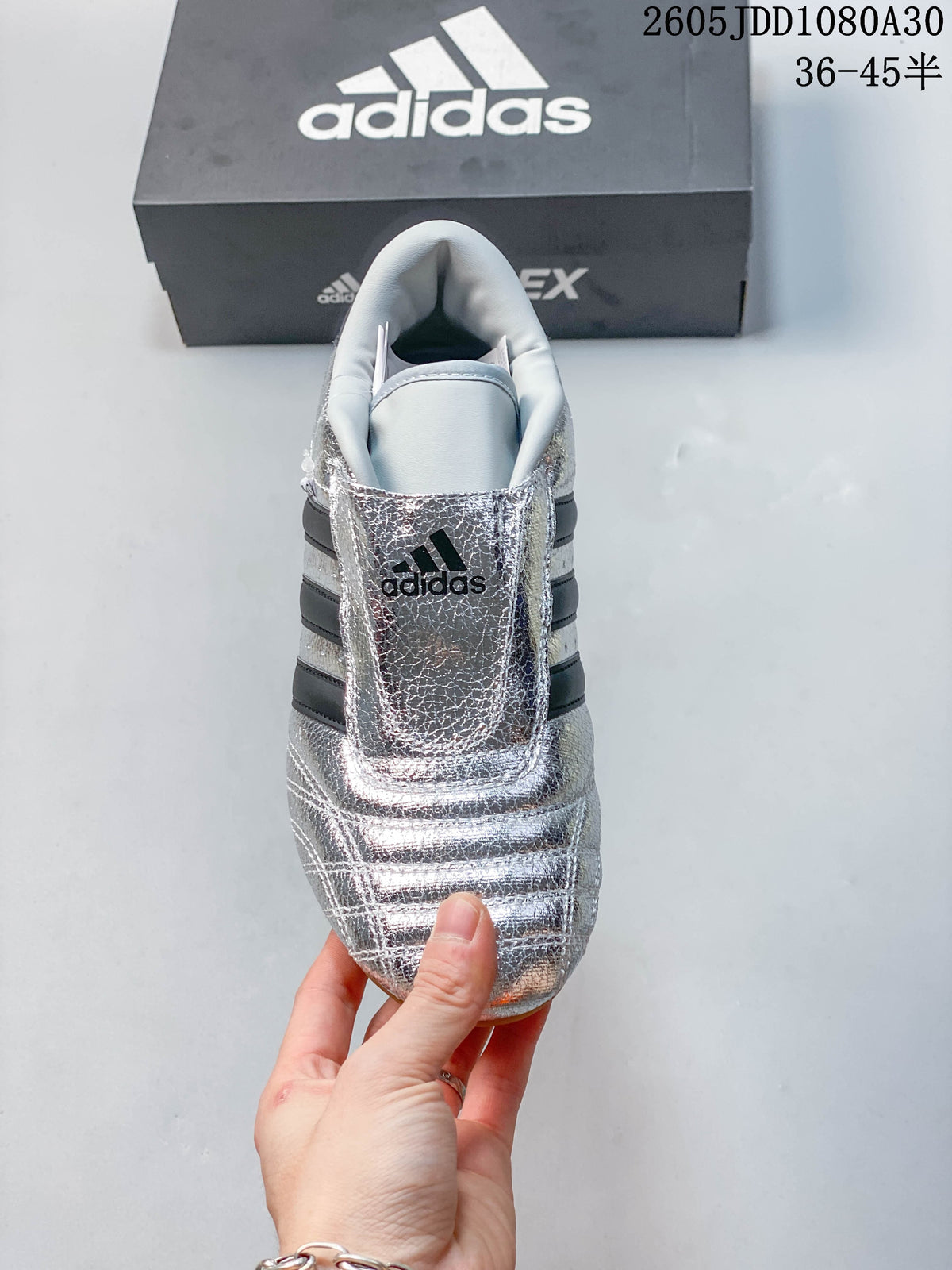 Adidas Taekwondo Silver Black Shoes JH9664