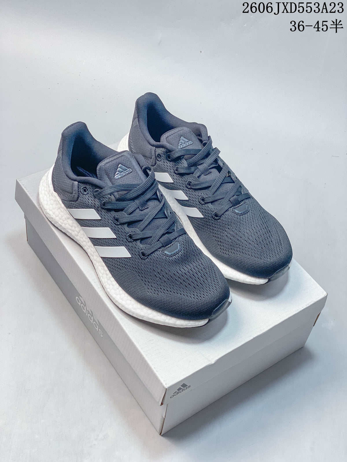 Adidas PureBoost 21 Running Shoes in Navy and White