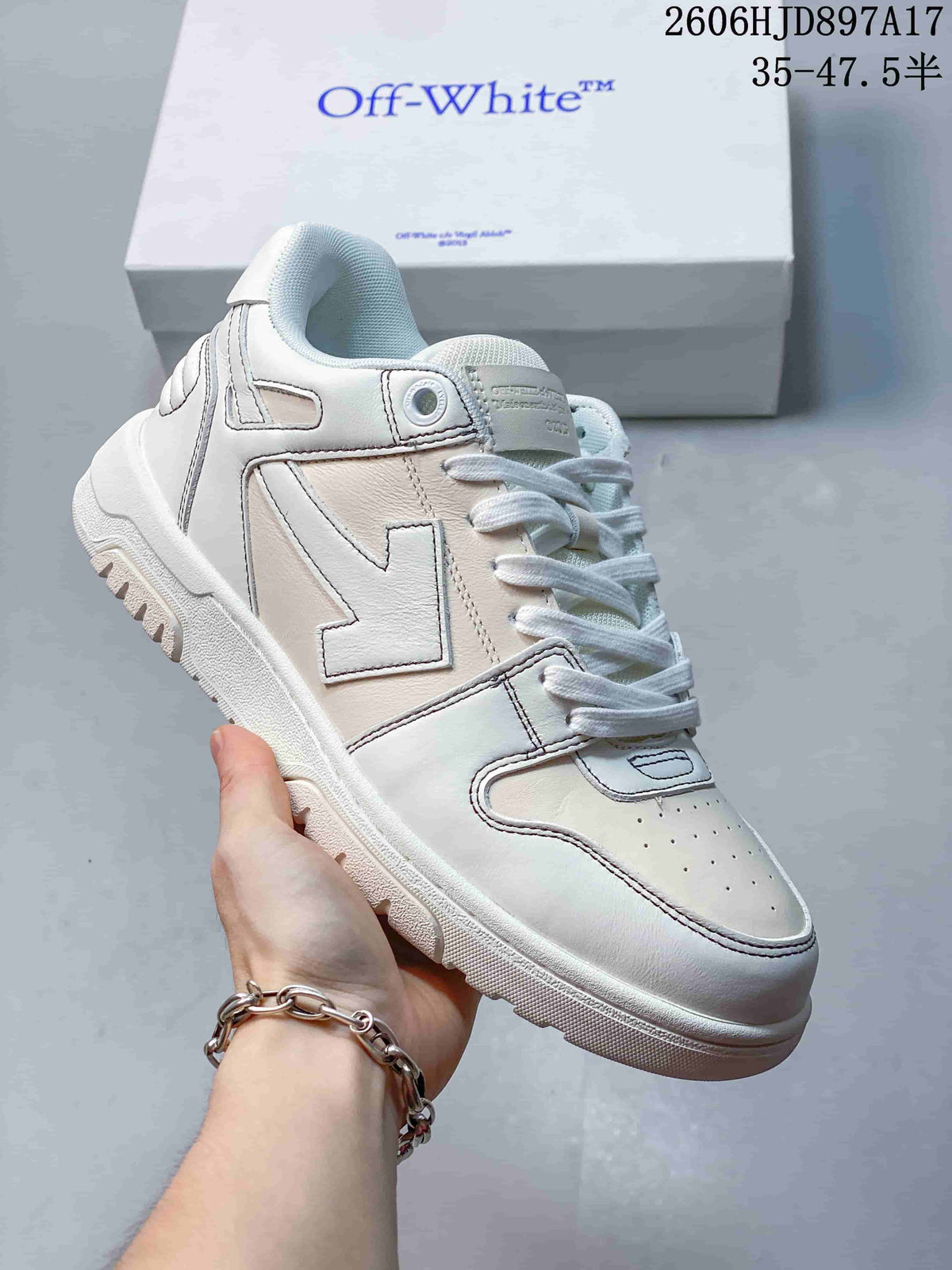 Off-White White Leather Low-Top Sneakers