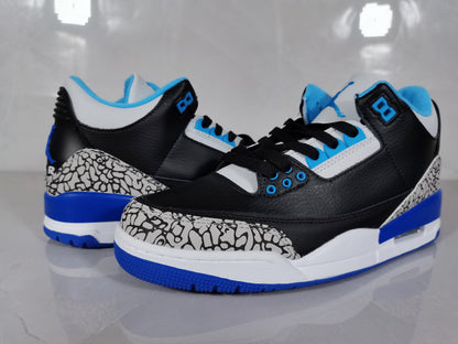 Jordan 3 Retro Black Blue Elephant Print Sneakers