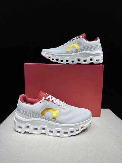 On Cloudmonster 2 Running Shoes Pearl Ivory Gold