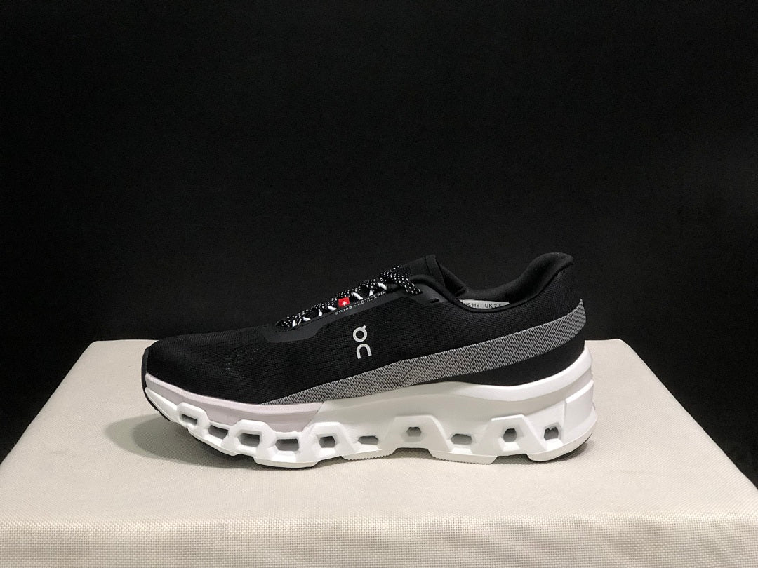On Cloudmonster 2 Black White Running Shoes