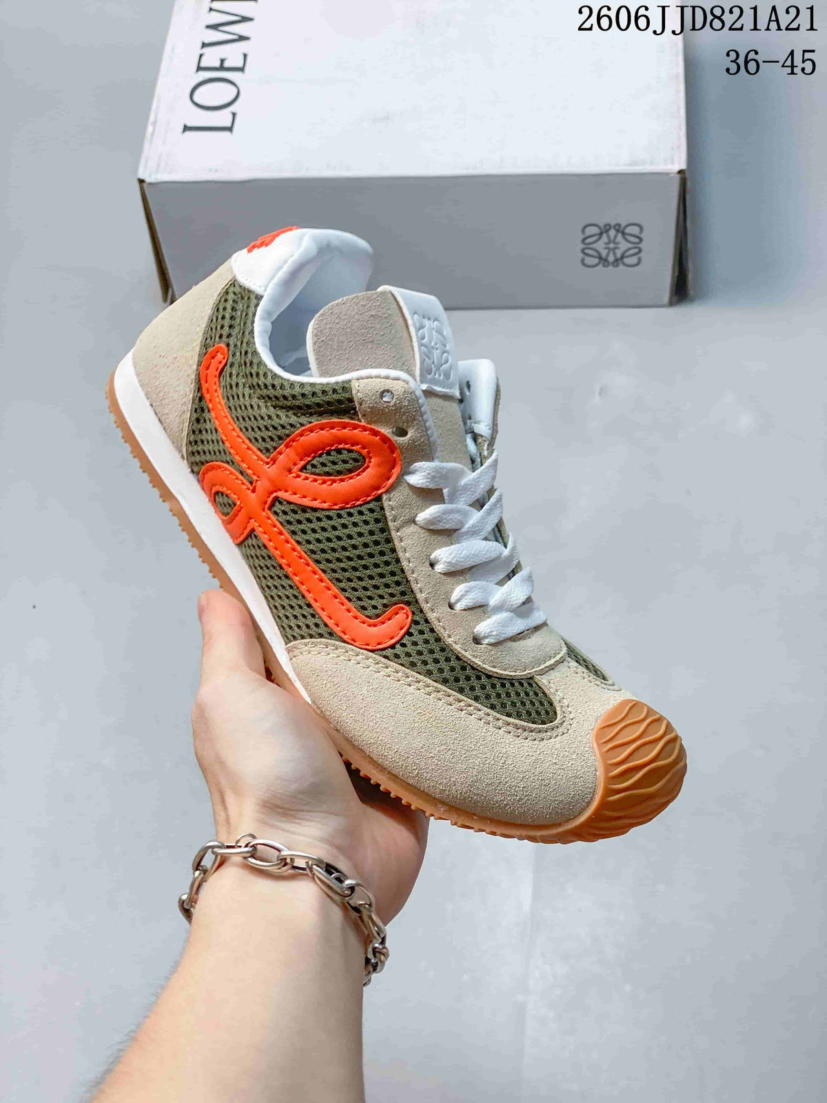Loewe Flow Runner Sneakers in Beige, Olive and Orange
