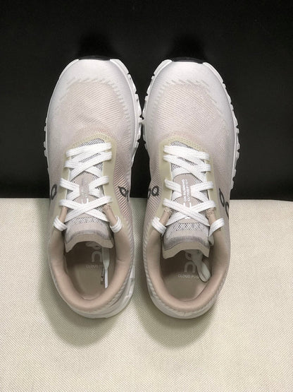 On Cloud 6 Push Sneakers in White and Beige