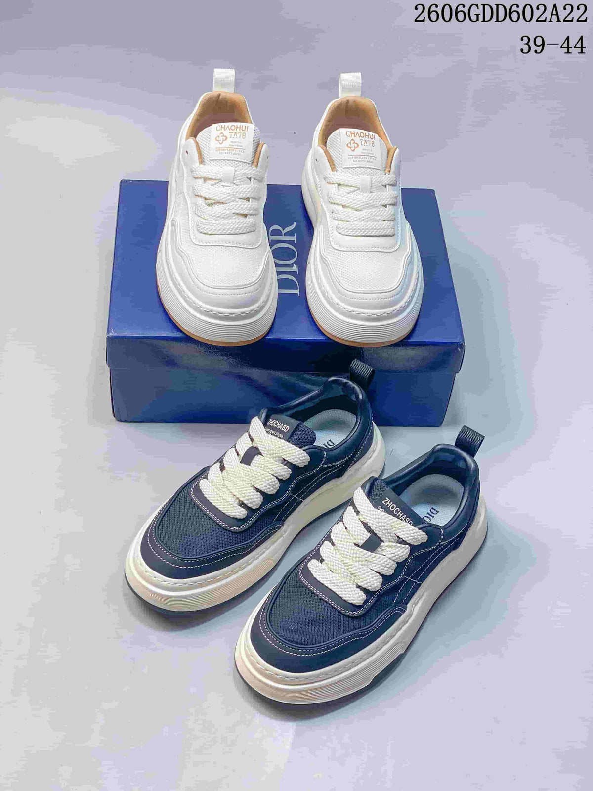 Gucci Screener GG Low-Top Sneakers, White and Navy