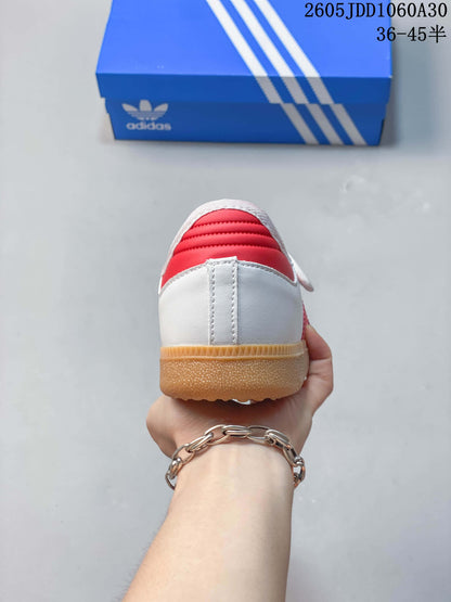Adidas Samba Jane White and Red Strap Sneakers