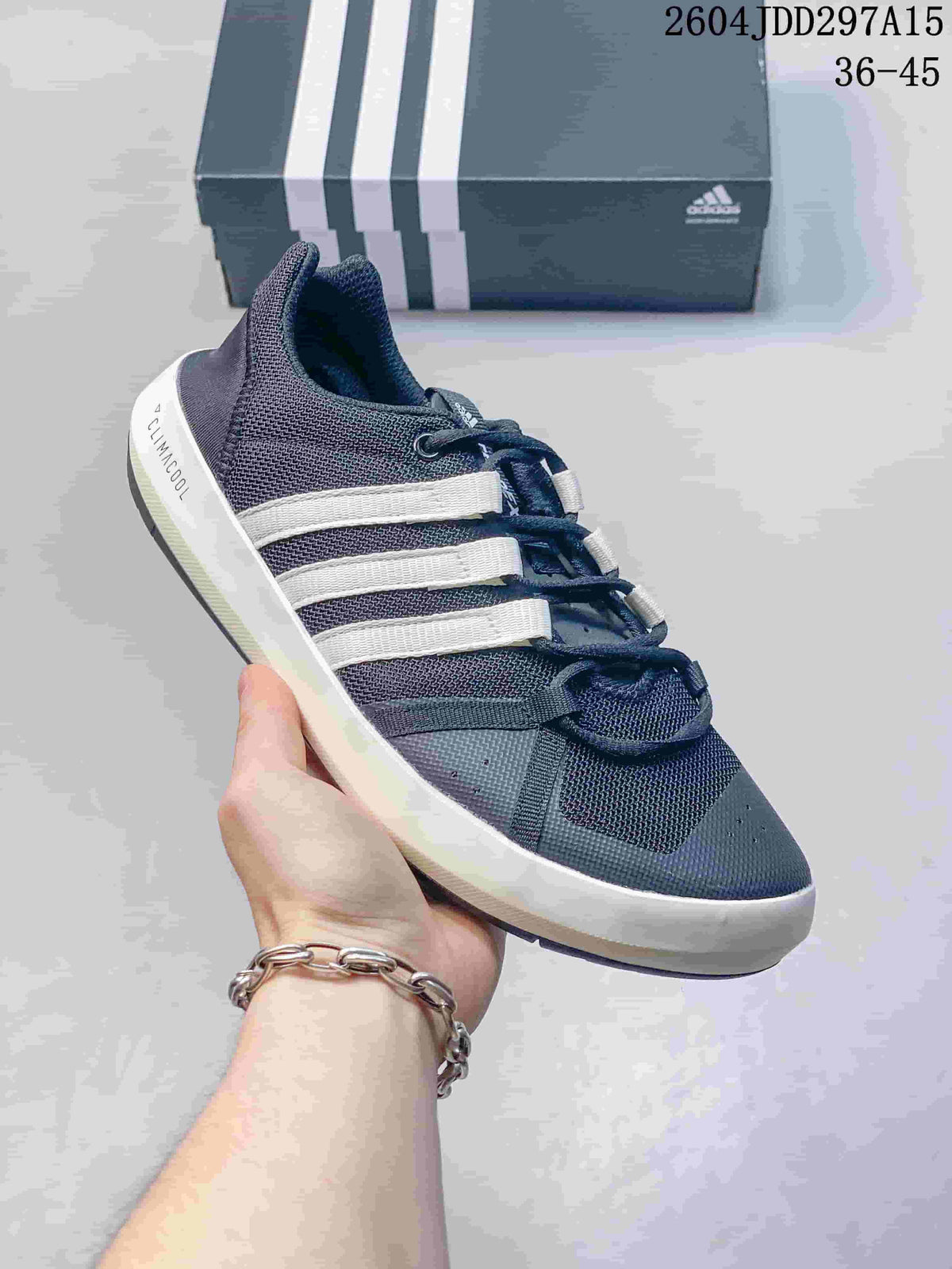 adidas Terrex CC Boat Water Shoes, Dark Gray and White