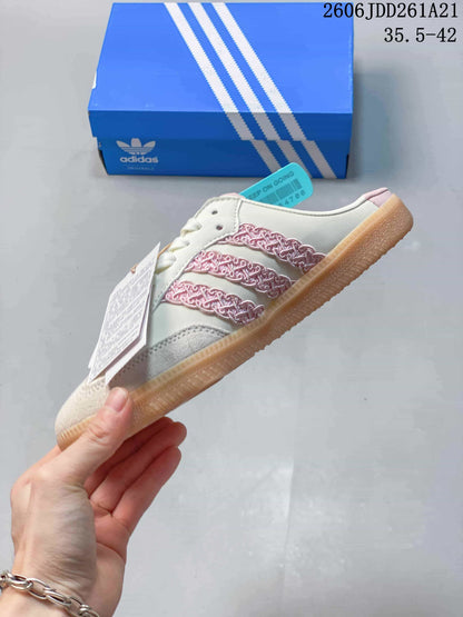 adidas Samba Mule Sneakers in Cream and Pink