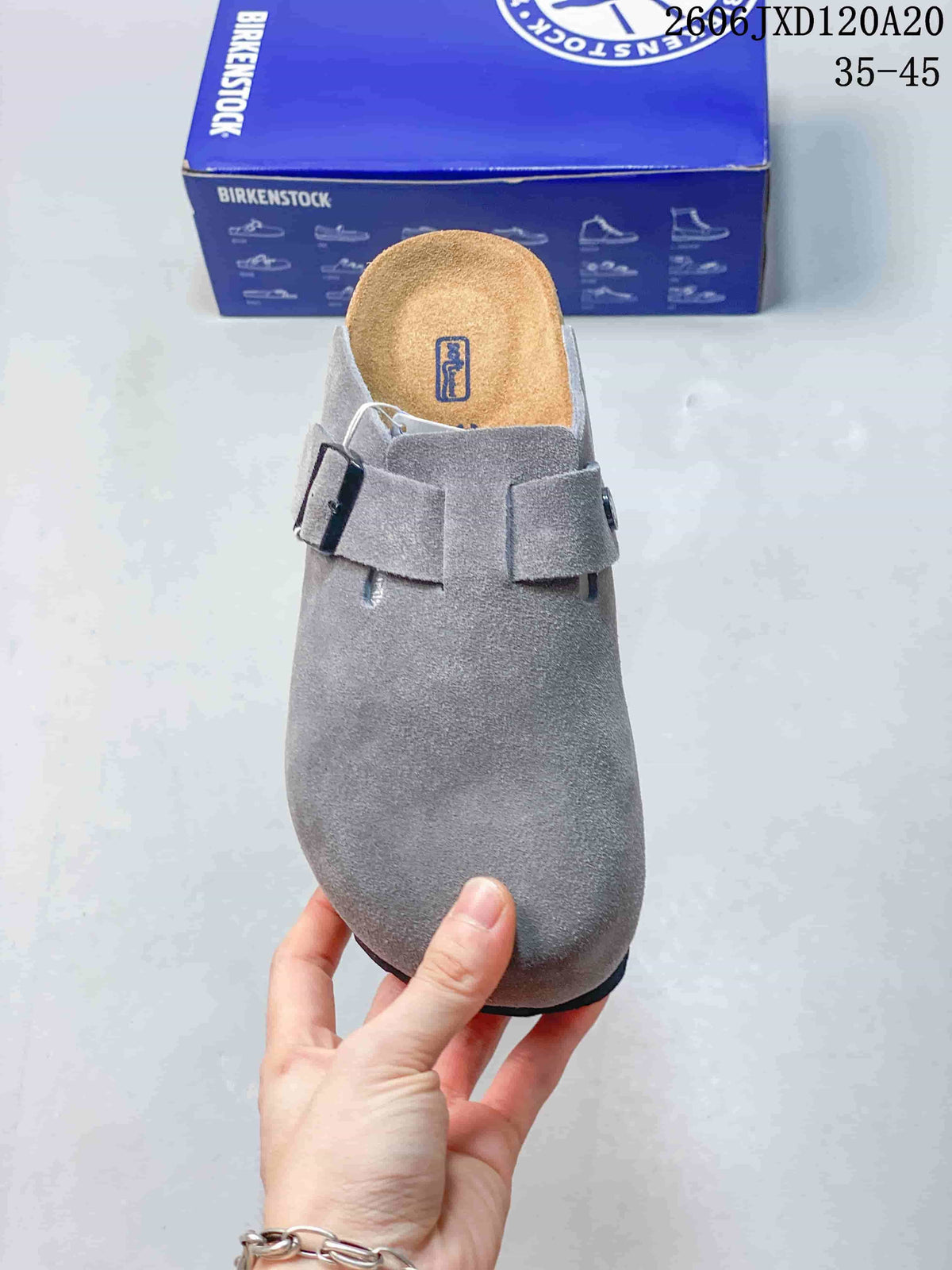 Birkenstock Boston Suede Clog in Gray