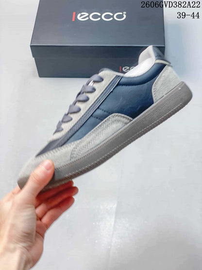 ECCO Men's Casual Lace-Up Sneakers, Gray and Navy, 2606GVD382A22