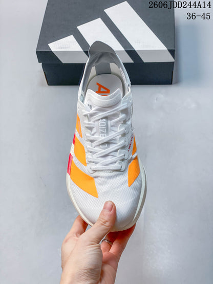 Adidas Adizero Adios Pro 4 White Orange Running Shoes