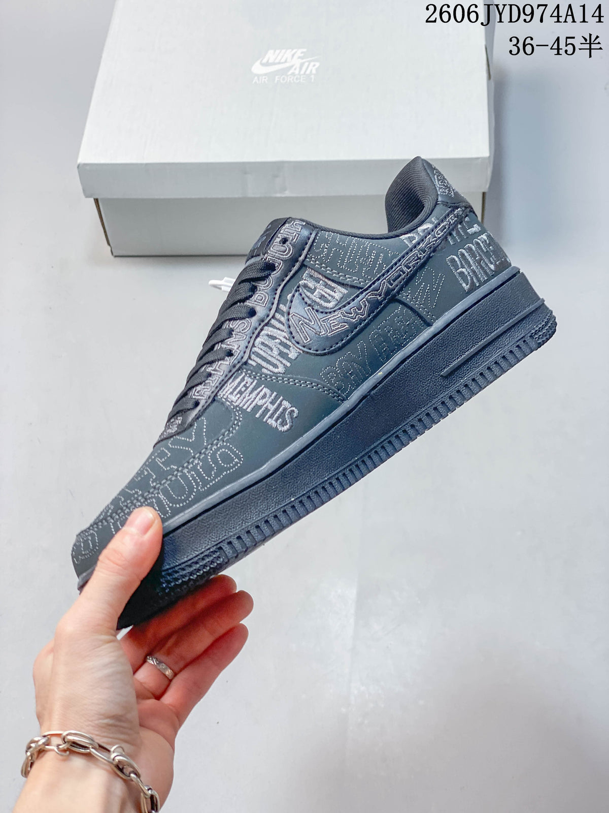 Nike Air Force 1 Low Grey Graphic Sneakers