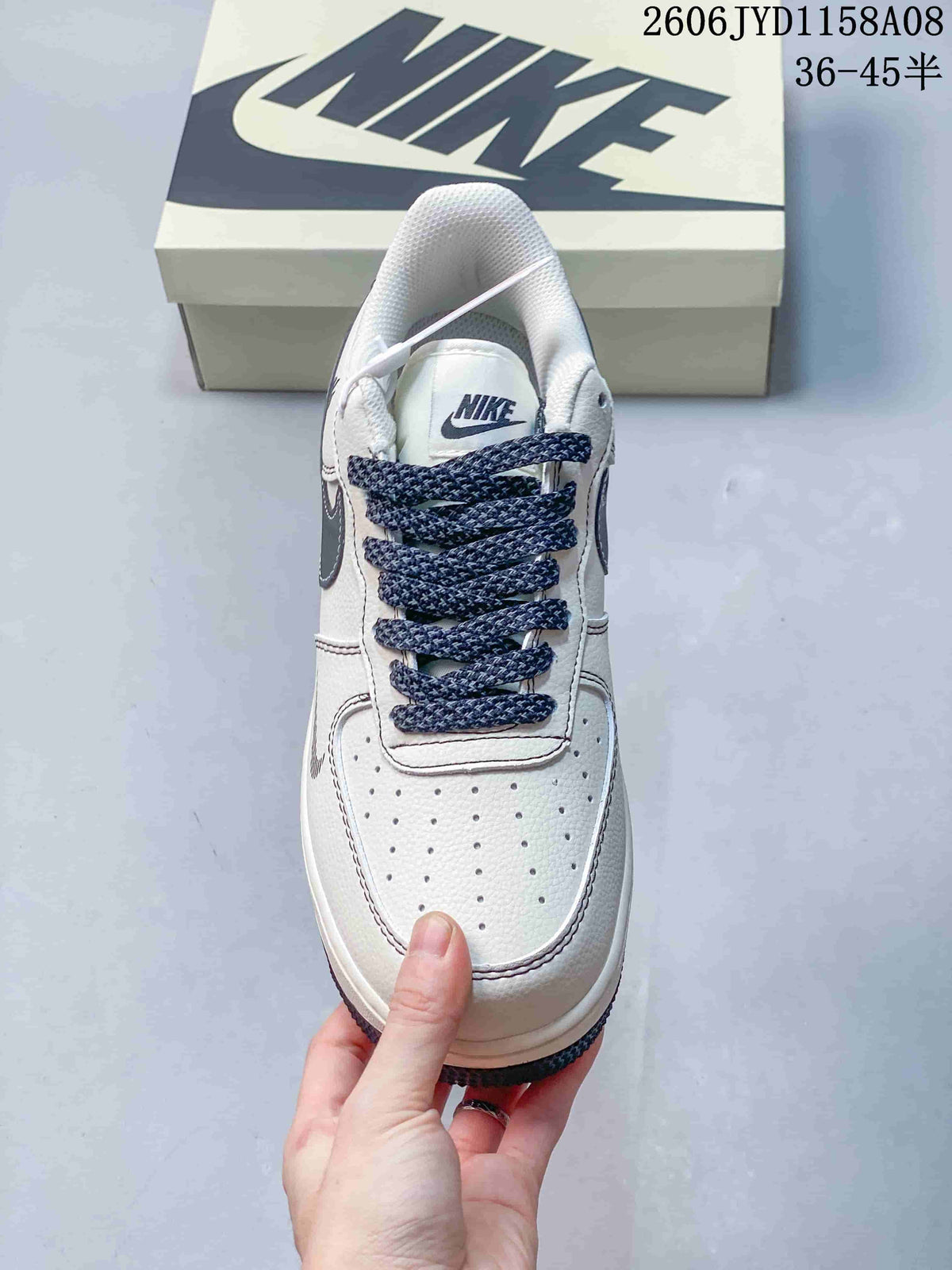 Nike Air Force 1 '07 Low Sneakers in White and Navy