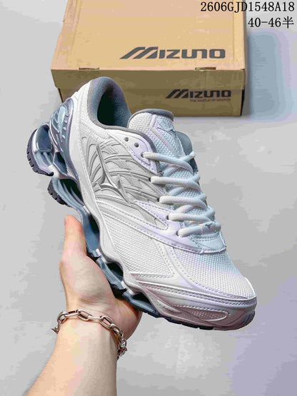 Mizuno Prophecy 8 White and Silver Running Sneakers