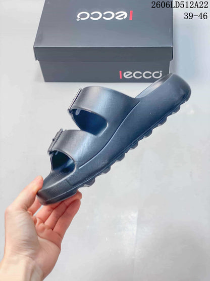 ECCO Two-Strap Sandals in Dark Gray, Style 06LD512A22