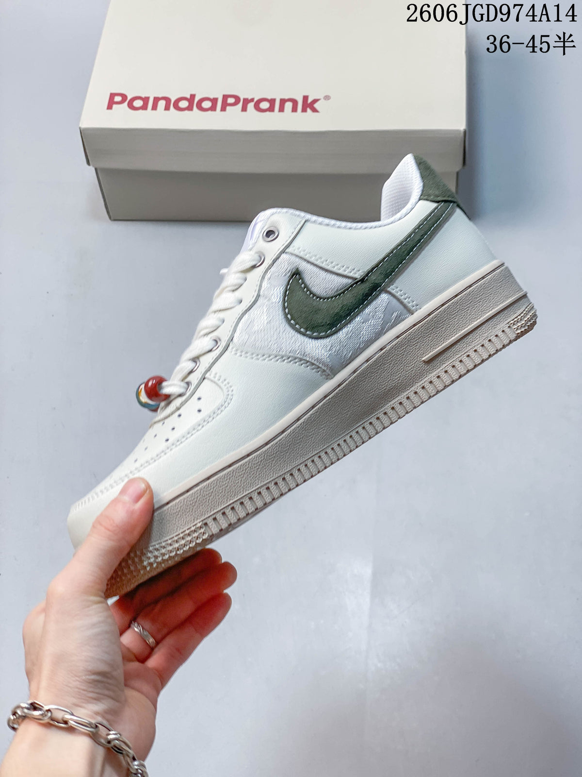 Nike Air Force 1 Low White Green Platform Sneakers