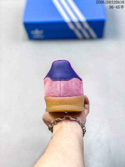 Adidas Gazelle Pink Suede Sneakers with Gum Sole