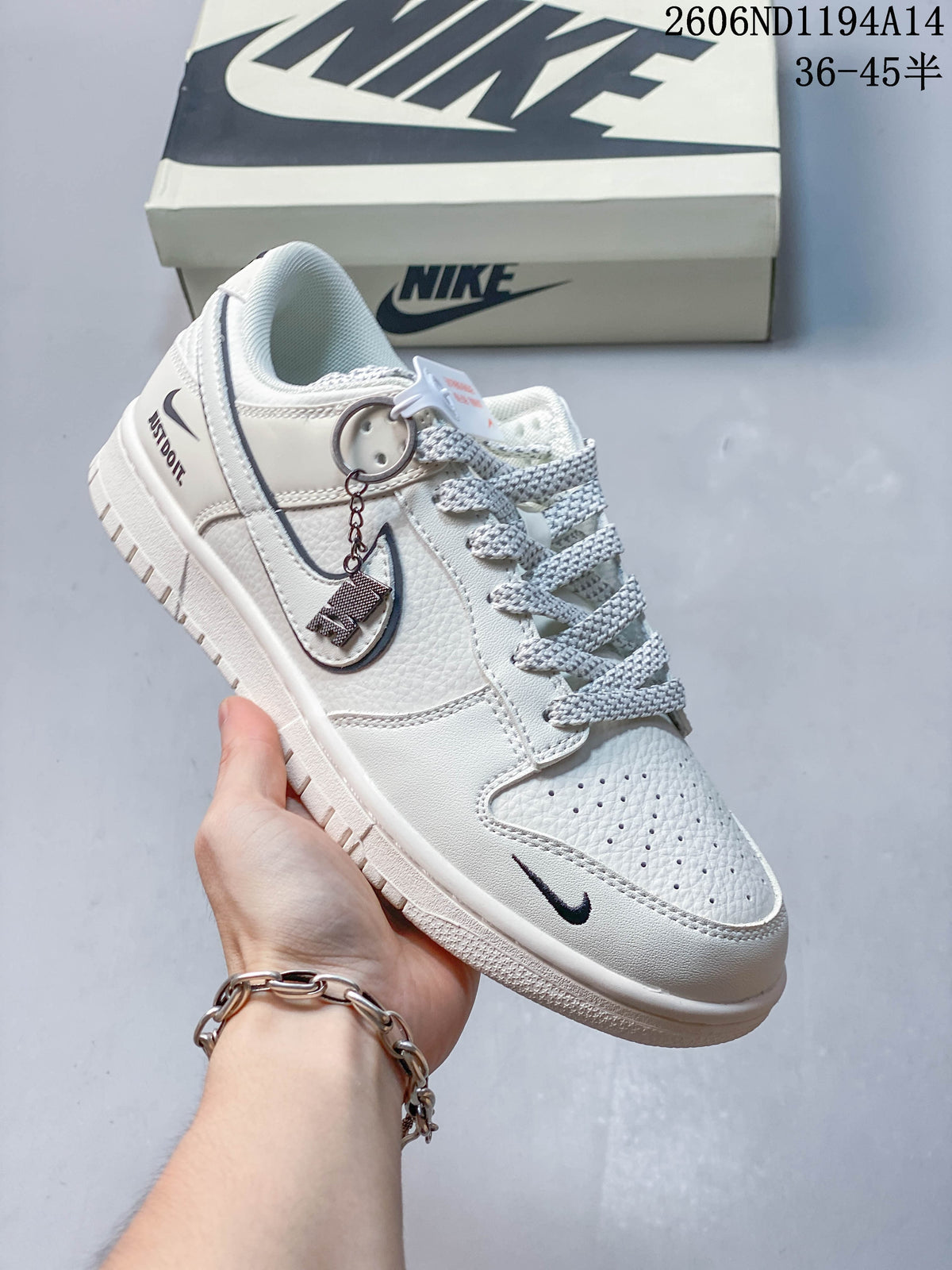 Nike Dunk Low Retro DIY White and Navy Sneakers