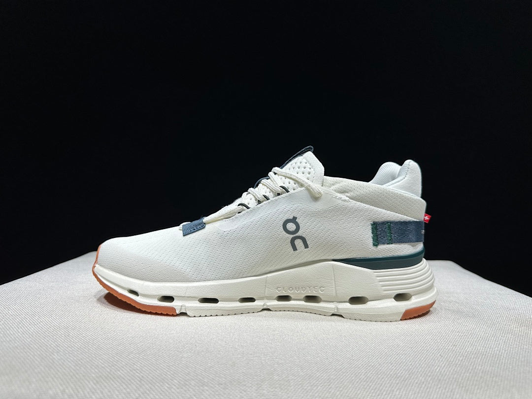 On Cloudnova 2 Sneakers in Ivory and Olive