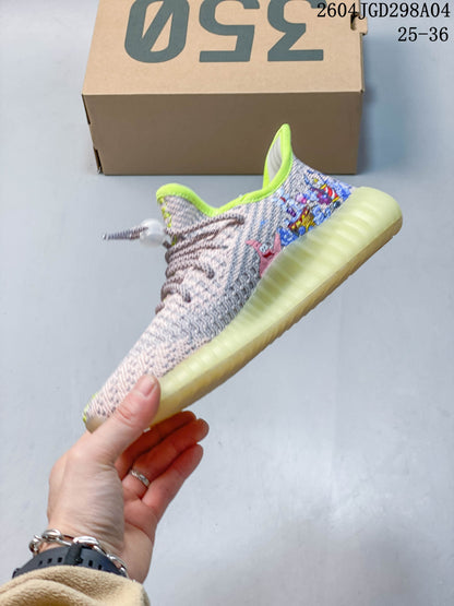 Adidas Yeezy Boost 350 V2 Kids Sneakers with Cartoon Print